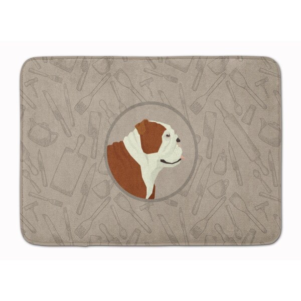 Carolines Treasures English Bulldog in the Kitchen Machine Washable Memory Foam Mat CK2183RUG - main